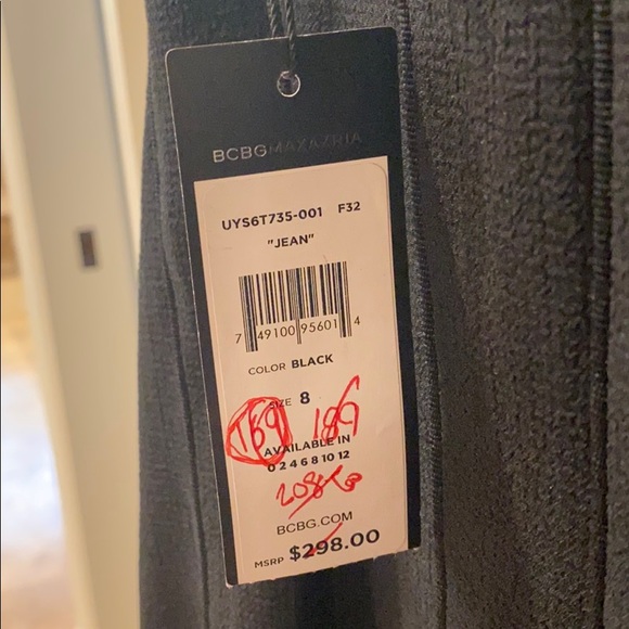 NWT BCBG Black Keyhole Cutout Strapless Dress Jean - Picture 5 of 10